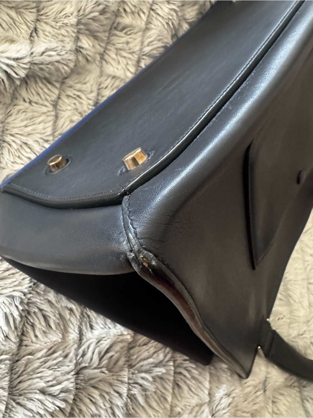 Authentic Celine Edge Bag - Blue/Black Leather - Picture 10 of 13
